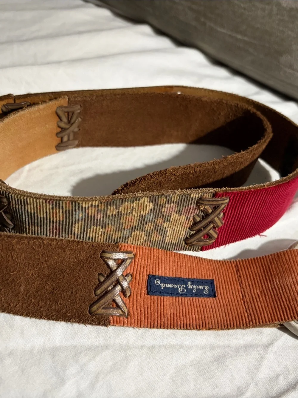 Lucky brand Corduroy and Suede Belt Set